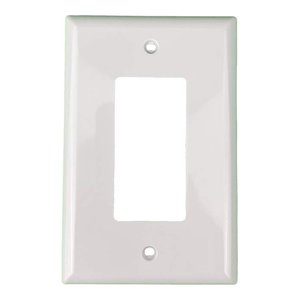 DECORATOR MID SIZE WALLPLATE | 1 GANG | WHITE | PLASTIC | 20/BOX