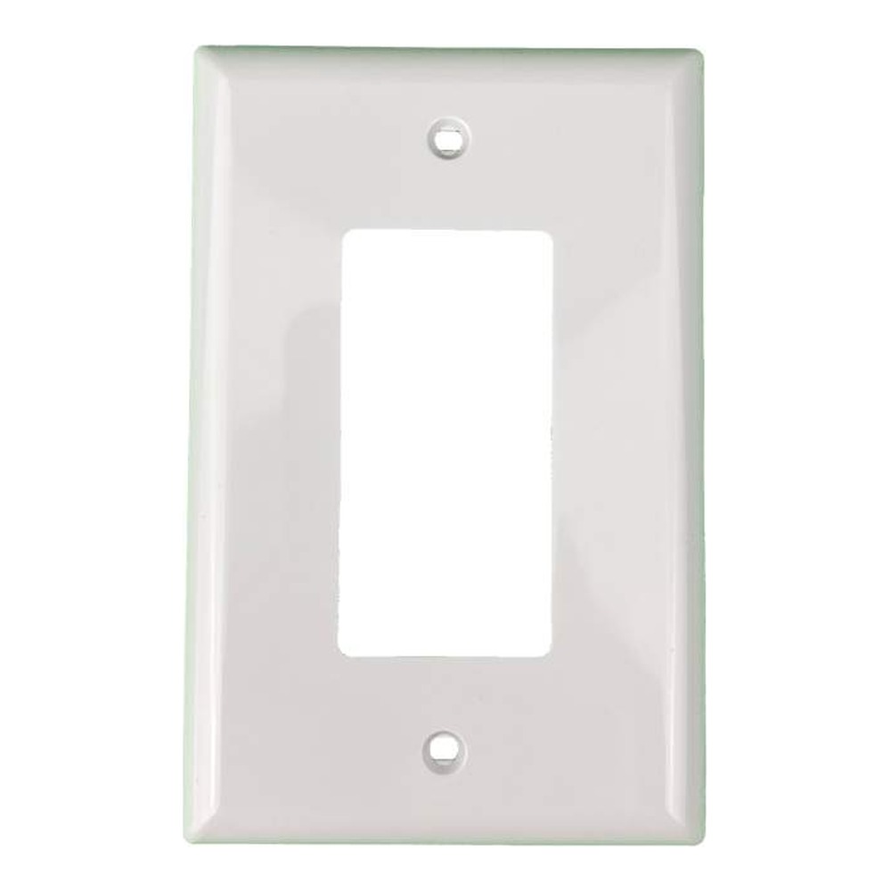 DECORATOR MID SIZE WALLPLATE | 1 GANG | WHITE | PLASTIC | 20/BOX
