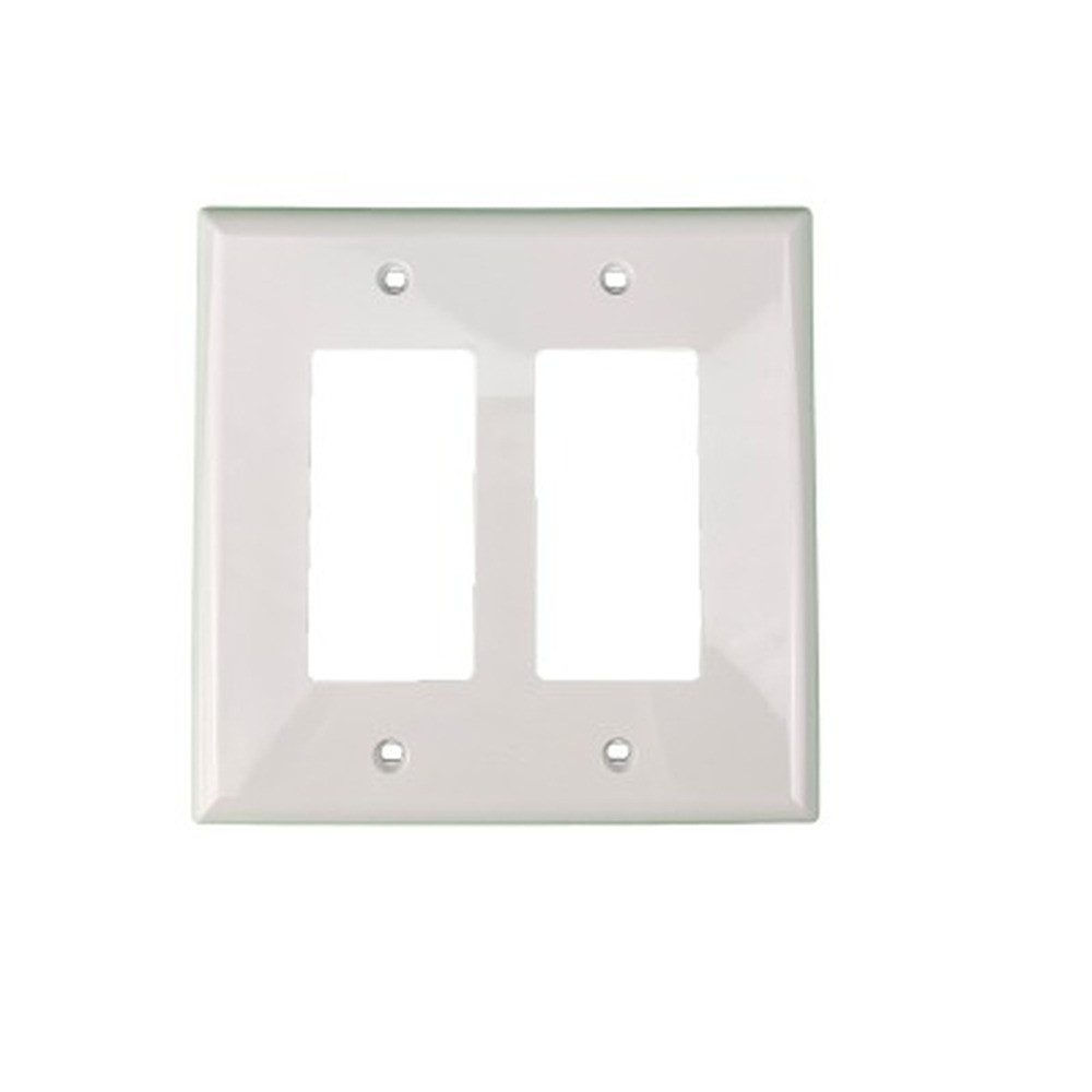 Plaque Murale Taille Moyenne Décorateur - 2 Gang - Blanc - Plastique - 20/Boîte
