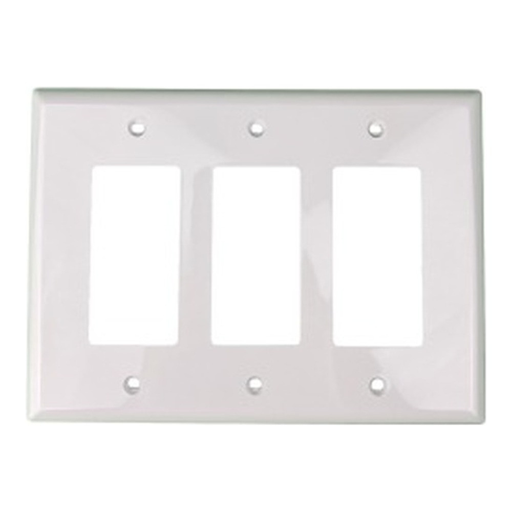Plaque Murale Taille Moyenne Décorateur - 3 Gang - Blanc - Plastique - 20/Boîte