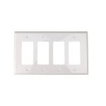 Plaque murale décorative taille moyenne - 4 Gang - Blanc - Plastique - 20/Box