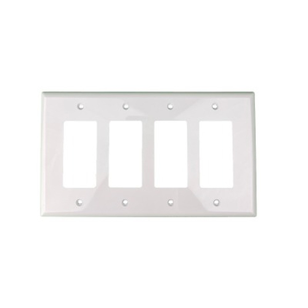 Plaque murale décorative taille moyenne - 4 Gang - Blanc - Plastique - 20/Box