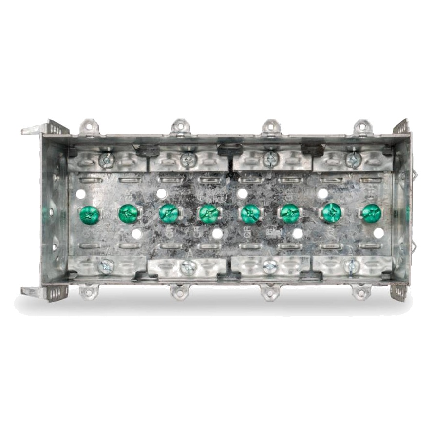 2304-LH-4 - 2 1/2" DEEP BOX - 4 GANG W/POSITIONING TABS & CLAMPS 10/BOX