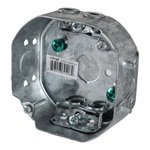 54151-LA - OCTAGONAL BOX WITH ARMORED CABLE CLAMPS 15 CU.IN