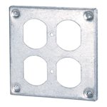 8371 - 2 GANG 4’’ METALLIC BOX COVER WITH 3/8” RAISE FOR 2 DUPLEX