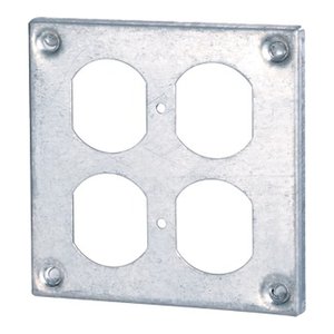 8371 - 2 GANG 4’’ METALLIC BOX COVER WITH 3/8” RAISE FOR 2 DUPLEX
