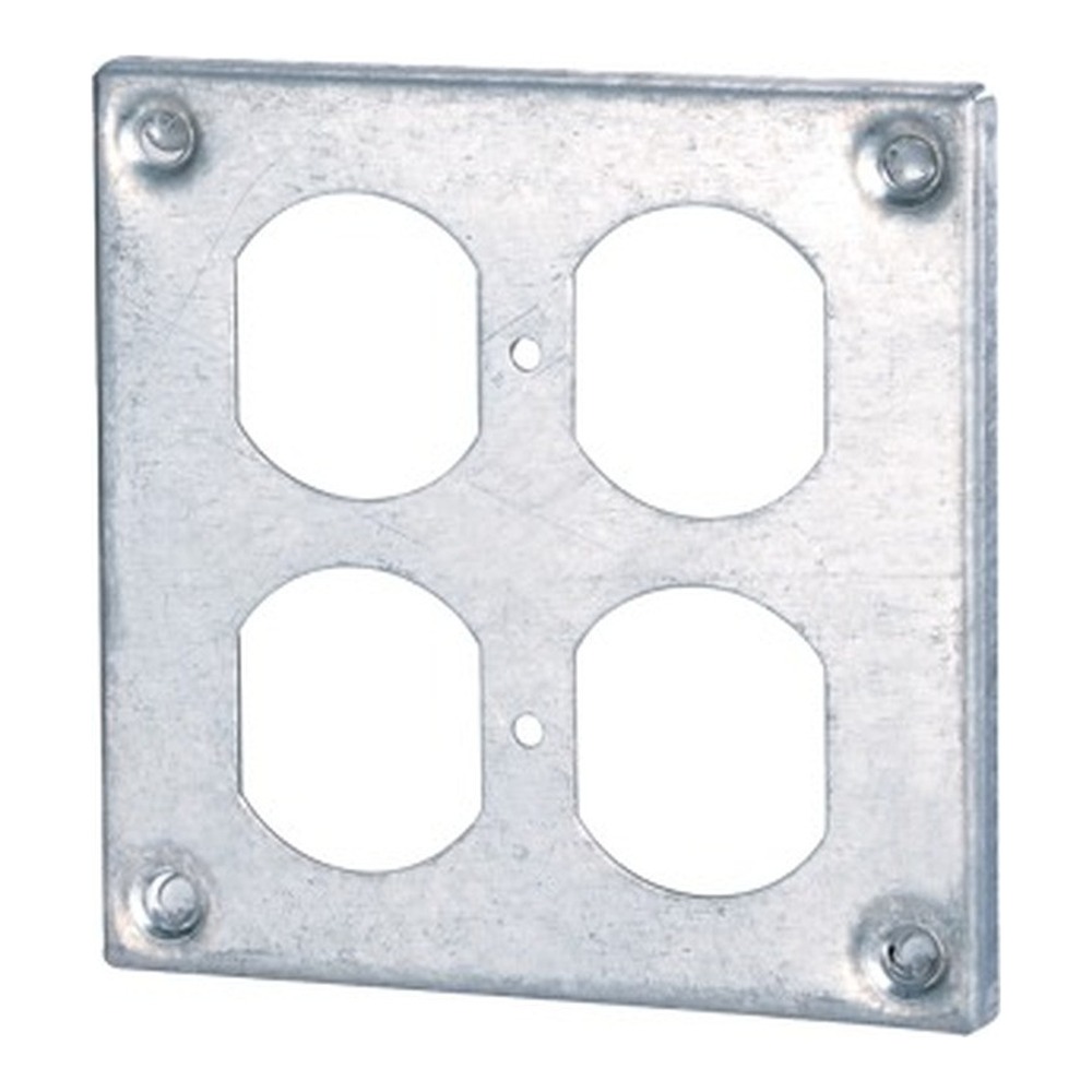 8371 - 2 GANG 4’’ METALLIC BOX COVER WITH 3/8” RAISE FOR 2 DUPLEX