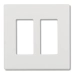 DECORATOR WALLPLATE | 2 GANG | SCREWLESS | WHITE | PLASTIC | V2