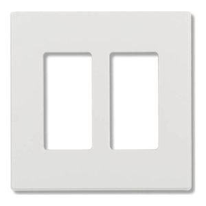 DECORATOR WALLPLATE | 2 GANG | SCREWLESS | WHITE | PLASTIC | V2