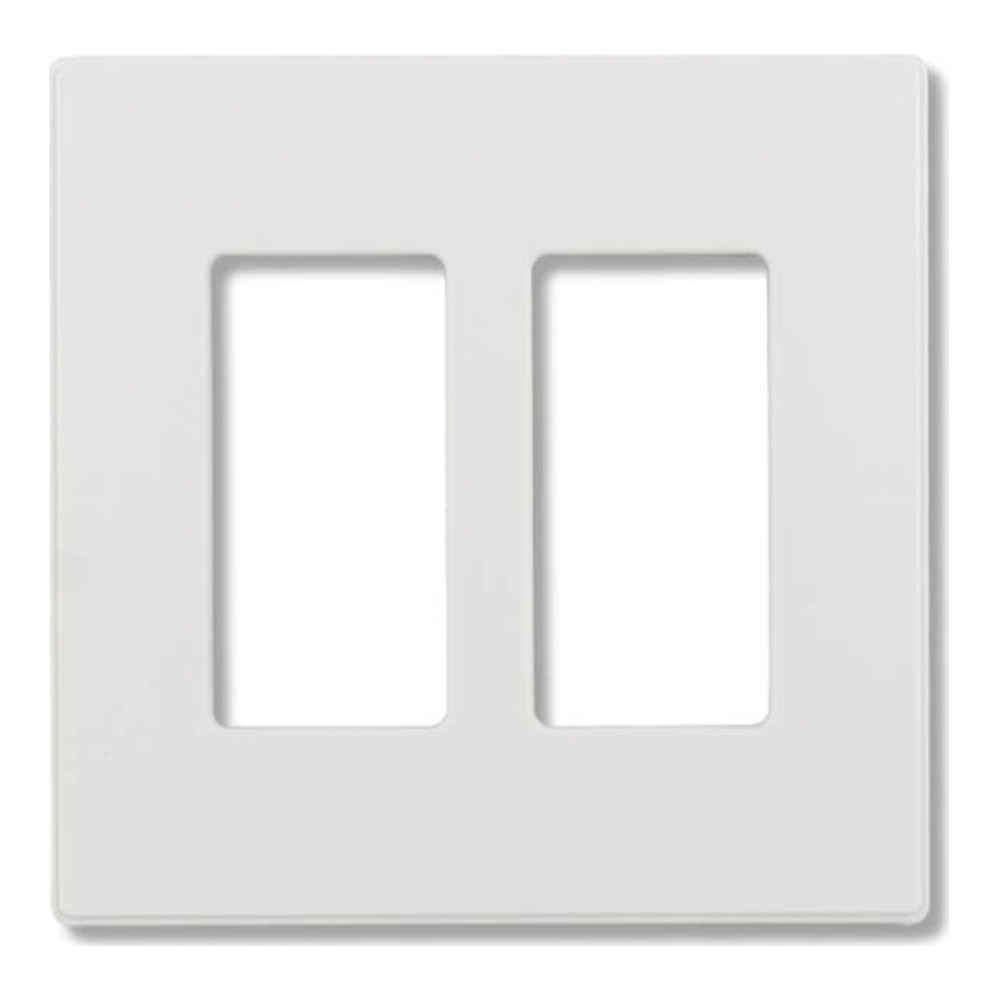 DECORATOR WALLPLATE | 2 GANG | SCREWLESS | WHITE | PLASTIC | V2