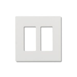 Decorator Wallplate - 2 Gang - Screwless - White - Plastic - V2
