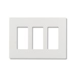 Decorator Wallplate - 3 Gang - Screwless - White - Plastic - V2