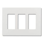 DECORATOR WALLPLATE | 3 GANG | SCREWLESS | WHITE | PLASTIC | V2