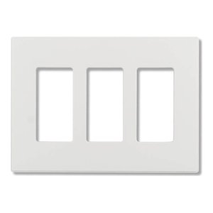 DECORATOR WALLPLATE | 3 GANG | SCREWLESS | WHITE | PLASTIC | V2