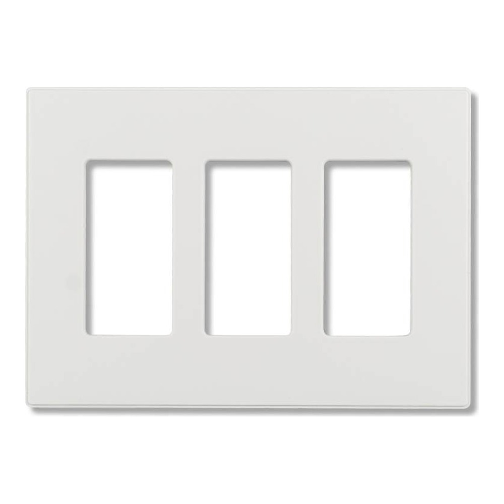 DECORATOR WALLPLATE | 3 GANG | SCREWLESS | WHITE | PLASTIC | V2