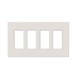 Decorator Wallplate - 4 Gang - Screwless - White - Plastic - V2