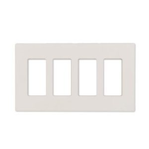 Decorator Wallplate - 4 Gang - Screwless - White - Plastic - V2