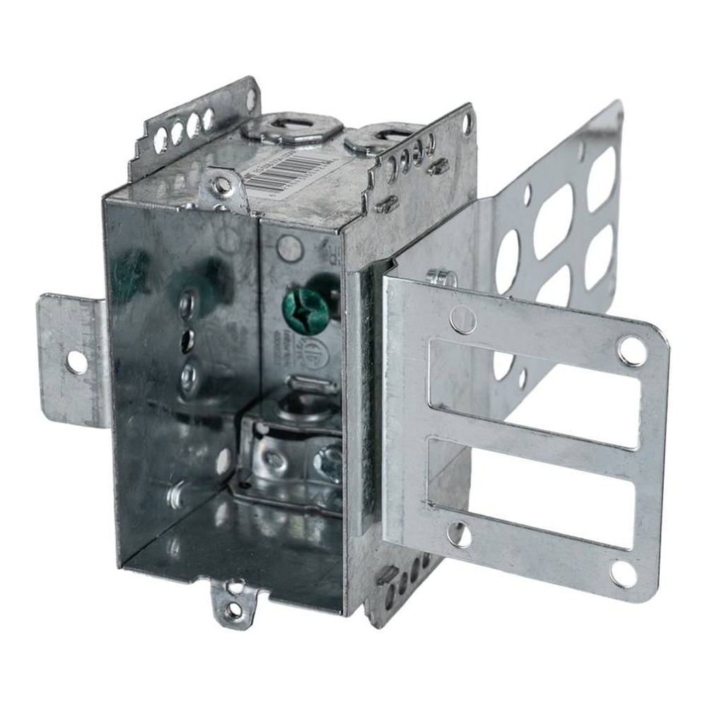2104-LSSAX - 1 GANG STUD MOUNT BOX WITH ARMORED CABLE CLAMP 12.5 CU.IN