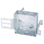 52151-KSSX - Boîte de Jonction Acier Carrée 4'' Peu Profonde Montage à Goujons 21 cu.in