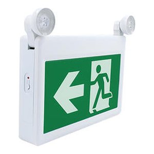 EMERGENCY LIGHT RUNNING MAN ABS WHITE 120-347V 120 MINS NICAD 1.5W + 2X1.0W
