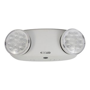 EML EMERGENCY LIGHTING, DUAL HEAD, SELF-POWERED, 2X2W HEADS, 120-347V, THERMOPLASTIC, WHITE