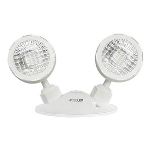 EML EMERGENCY LIGHTING, REMOTE HEAD, 2X5W HEADS, 6-24VDC, THERMOPLASTIC, WHITE