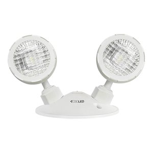 EML EMERGENCY LIGHTING, REMOTE HEAD, 2X7W HEADS, 6-24VDC, THERMOPLASTIC, WHITE