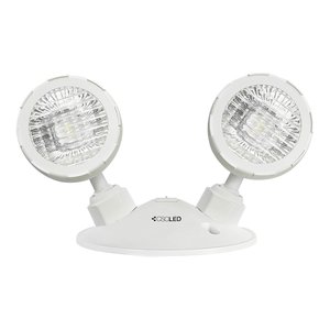 EML EMERGENCY LIGHTING, REMOTE HEAD, 2X2W HEADS, 6-24VDC, THERMOPLASTIC, WHITE