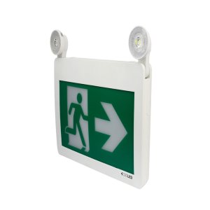 EML EMERGENCY LIGHTING - RUNNING MAN COMBO - SELF-POWERED - 2X1W HEADS - 120-347V - THERMOPLASTIC - WHITE