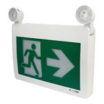 EML ÉCLAIRAGE D'URGENCE - COMBINÉ PICTOGRAMME HOMME QUI COURT - AUTONOME - 2X1W - 120-347V - THERMOPLASTIQUE - BLANC