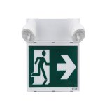 EML ÉCLAIRAGE D'URGENCE - COMBO BONHOMME QUI COURT - BATTERIE 36W - 2 TÊTES 2W - 120-347V - ACIER - BLANC