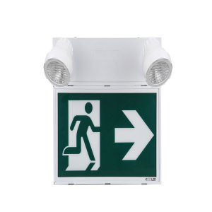 EML Emergency Lighting - Running Man Combo - 36W Battery - 2x2W Heads - 120-347V - Steel - White - 5 Year Warranty