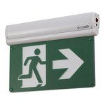 EML EMERGENCY LIGHTING, RUNNING MAN SIGN, 120-347V/6-24VDC, EDGE-LIT, WHITE