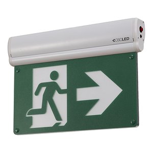EML EMERGENCY LIGHTING, RUNNING MAN SIGN, 120-347V/6-24VDC, EDGE-LIT, WHITE