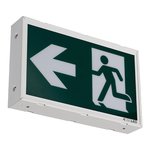 EML EMERGENCY LIGHTING, RUNNING MAN SIGN, SELF-POWERED, 120-347V, STEEL, WHITE