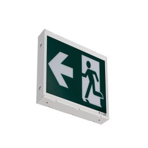 EML Emergency Lighting - Running Man Sign - 120-347V/6-24VDC - Steel - White - 5 Year Warranty
