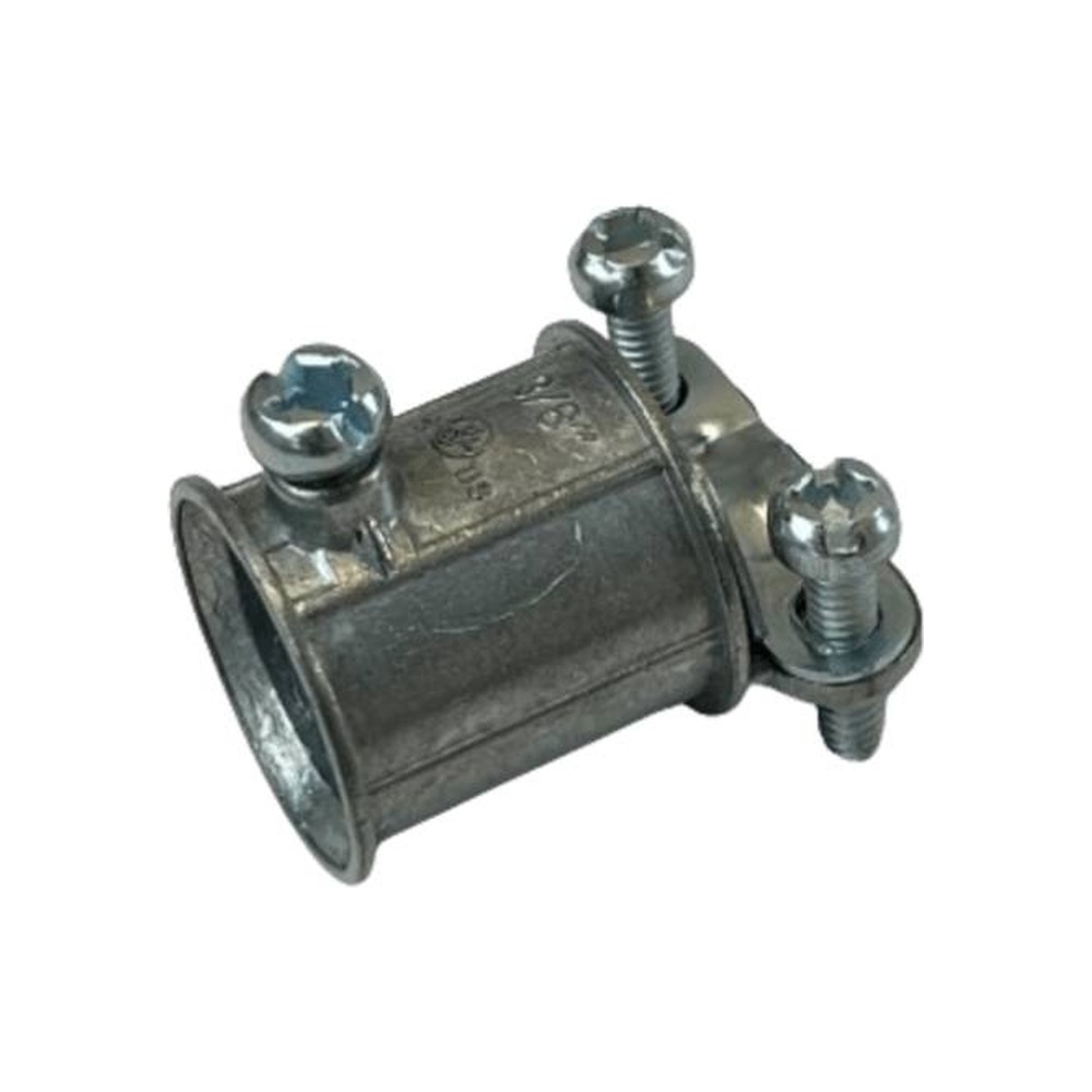 EMT TO FLEX COUPLING CONNECTOR 1/2" (EMT) 3/8" (FLEX) | DIE-CAST ZINC | V1