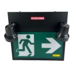 Combo Running Man sign + 2 Head + 36W Battery backup - 5W - 120-347V - Black - V1