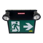 COMBO PANNEAU RUNNING MAN + 2 TÊTES + 36W BATTERIE DE SECOURS - 5W - 120-347V - NOIR - V1