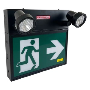 COMBO RUNNING MAN SIGN + 2 HEAD + 36W BATTERY BACKUP | 5W | 120-347V | V1