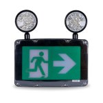 Combo Plastique étanche Panneau Running Man + 2 têtes - 5W - 120-347V - Noir - V1