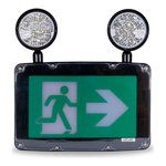 COMBO PLASTIQUE ÉTANCHE PANNEAU RUNNING MAN + 2 TÊTES - 5W - 120-347V - NOIR - V1