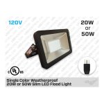SINGLE COLOR SLIM LED FLOOD LIGHT 50W 5700K