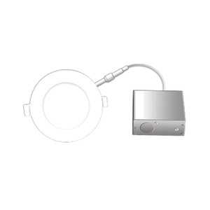 FLP3.5-DTW-30/22 - ROUND, DIM TO WARM 30K TO 22K. LED 8W, 500 LUMENS, 110° BEAM ANGLE. 41/4 DIA. X 5/8 H. CUT-OUT 37/8. OPTIONAL PF-378 MOUNTING FRAME - WHITE