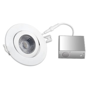 FLP3.5G-8W-27/30/40K - ROND - ORIENTABLE - BOUTONS DE SÉLECTION 27K - 30K OU 40K. LED 8W - 550 LUMENS. 43/4 DIAM.