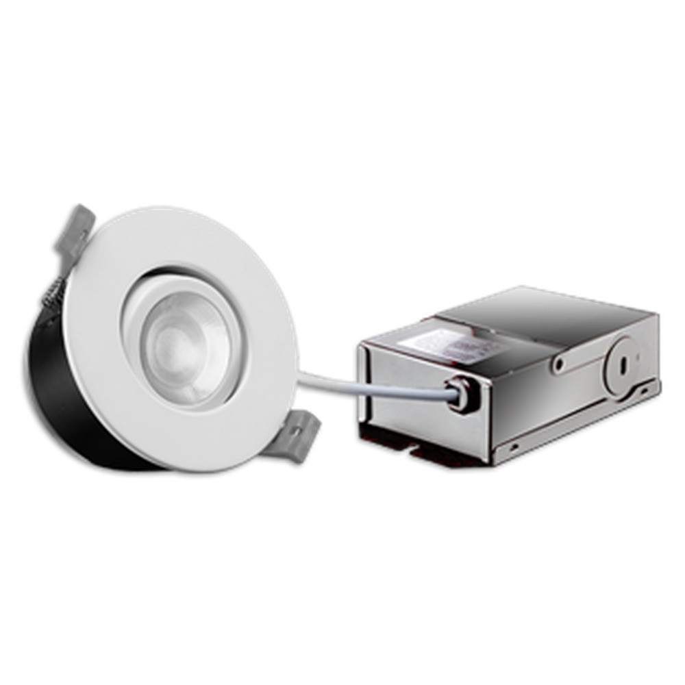 FLP3G-8W-30/40K - ROUND, LED 8W, GIMBAL, 550 LUMENS, SELECTION SWITCHES 30K OR 40K, BEAM ANGLE 38°. 37/8 DIAM. X 21/4 H. MOUNTING FRAME PF-314 OPTIONAL. HOLE TO DRILL 3