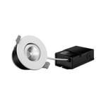 FLP4DG-10W-30K - ROUND, DEEP, GIMBAL, 10W, 750 LUMENS. BEAM ANGLE 38°. 43/4 DIAM. X 21/4 H. CRI-90. HOLE TO DRILL 41/4. 'CALIFORNIA TITLE 24'. MOUNTING FRAME PF-414 OR PF-4 - WHITE