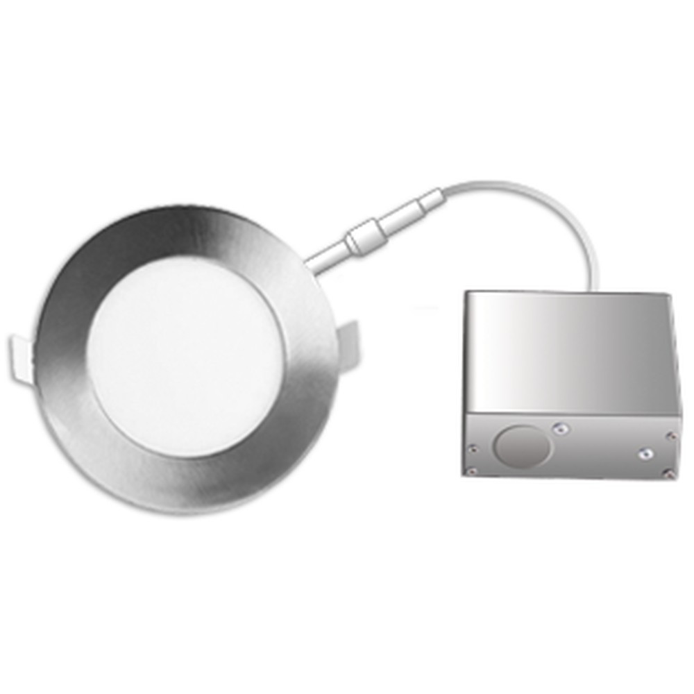 FLP4DG-10W-30K - ROND - PROFOND - ORIENTABLE - 10W - 750 LUMENS. ANGLE DE FAISCEAU 38°. 43/4 DIAM. X 21/4 H. CRI-90.