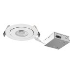 FLP4R-10W-30/40K - ROUND, ROTATING, ROTATING 360°, LED 10W, SELECTION SWITCHES 30K OR 40K, 750 LUMENS. BEAM ANGLE 38°. 47/8 DIAM. X 15/8 H. HOLE TO DRILL 41/4 OR 41/8. FRAME