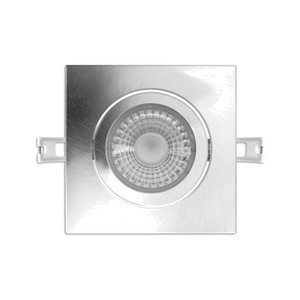 FLP4SG-10W-30/40K - SQUARE - GIMBAL - SELECTION SWITCH 30K OR 40K. LED 10W - 750 LUMENS. 47/8 DIAM. X 15/8 H. BEAM ANGLE OF 38°. HOLE TO DRILL OF 41/4 OR 41/8. MOUNTING FRAME - BRUSHED STEEL